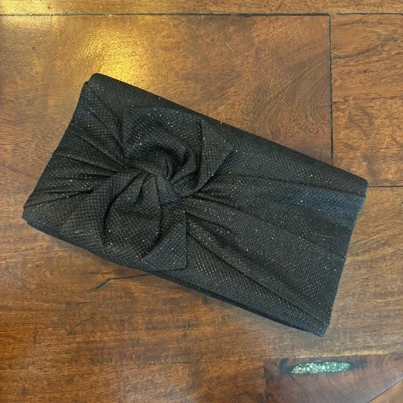 90s Elegant Black Bow Clutch Evening Bag - Picture 7 of 7